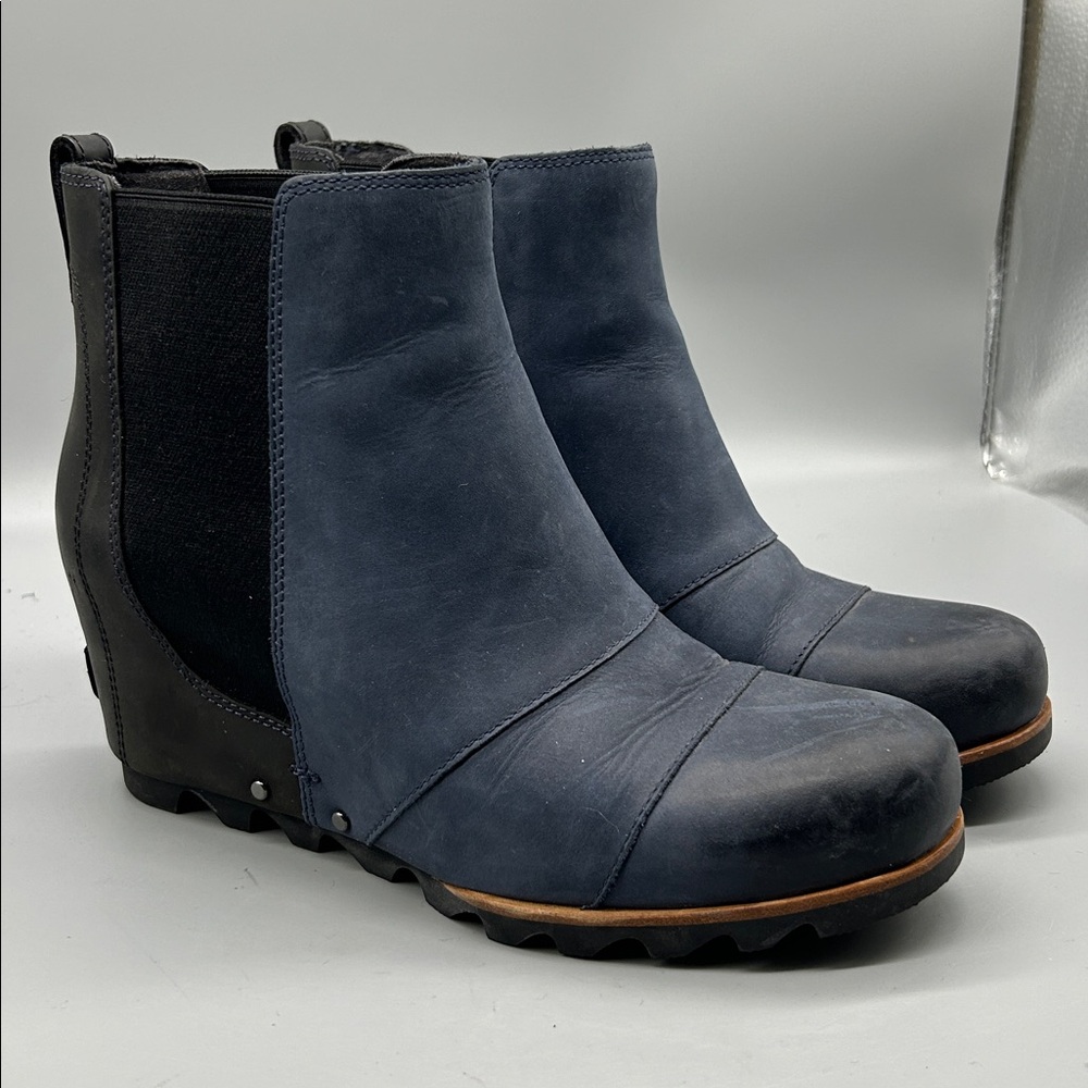 Sorel | Lea - Joan of the Arctic Blue Suede Wedge 2 Chelsea Booties Waterproof
